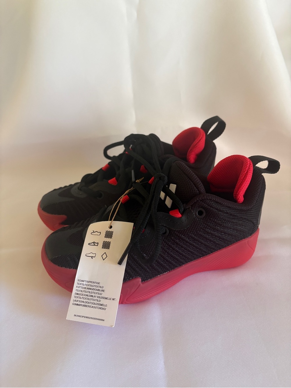 Adidas Kids Black and Red Athletic Sneakers 13T NEW